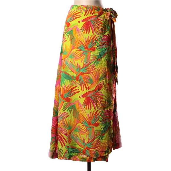 Farm Rio Beach Wrap Sarong Skirt Swimsuit Cover Up Dress S NWT $220 Painted Bird - Picture 6 of 8
